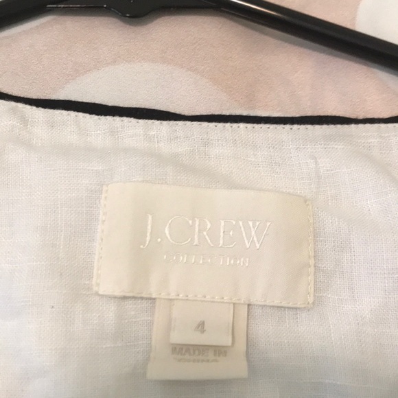 J.Crew top size 4 white linen with beautiful black stitch detail - Picture 2 of 7